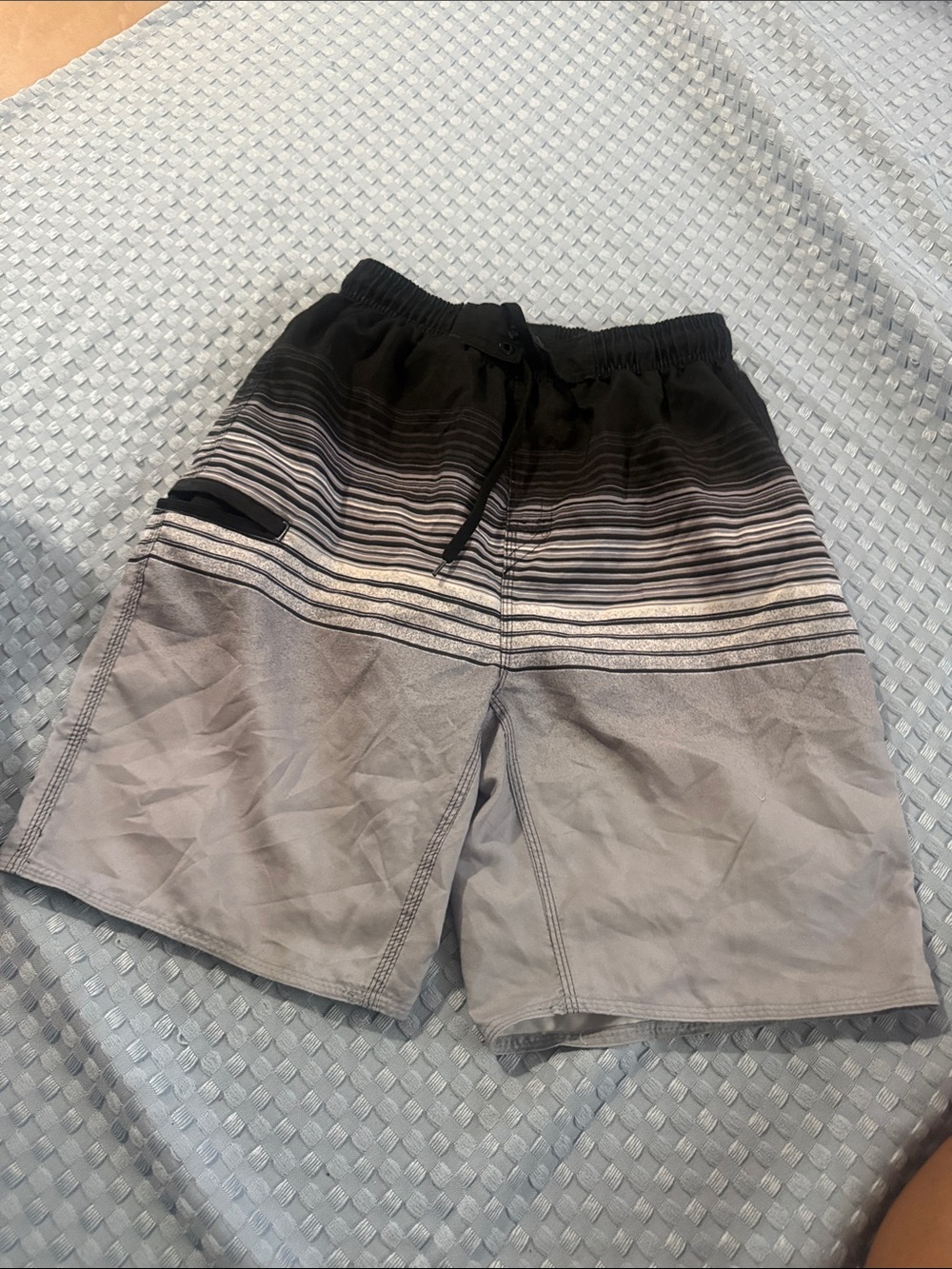 burnside Black and Gray Gradient Swim Trunks